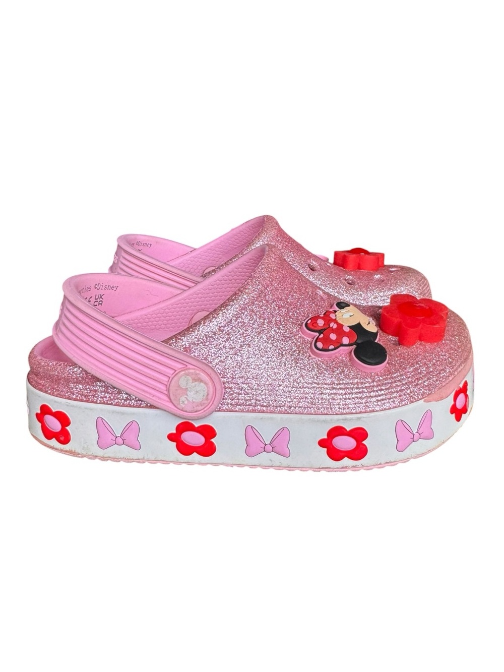 Disney Parks Exclusive Crocs Minnie Mouse Light Up Glitter Clogs Kids C10